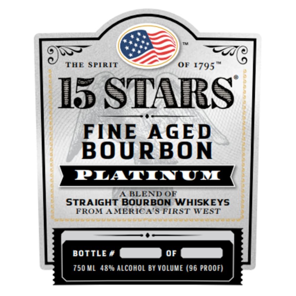 15 Stars Fine Aged Platinum A Blend of Straight Bourbons Whiskeys