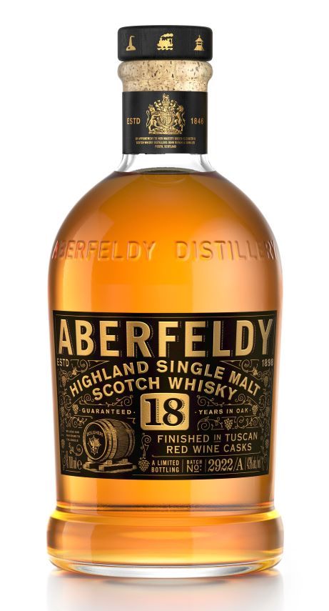 Aberfeldy Batch No. 2922/A 18 Years Old Highland Single Malt Scotch Whiskey Finished In Tuscan Red Wine Casks