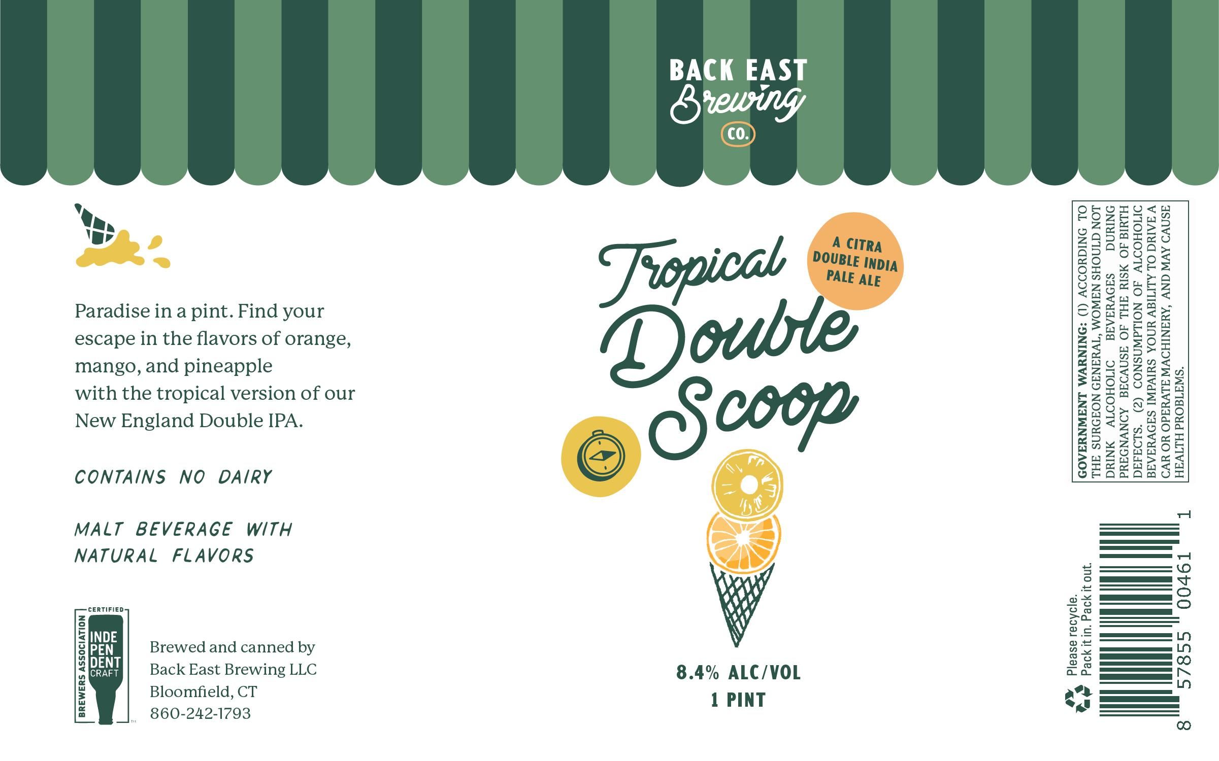 Back East Brewing Tropical Double Scoop New England Double IPA