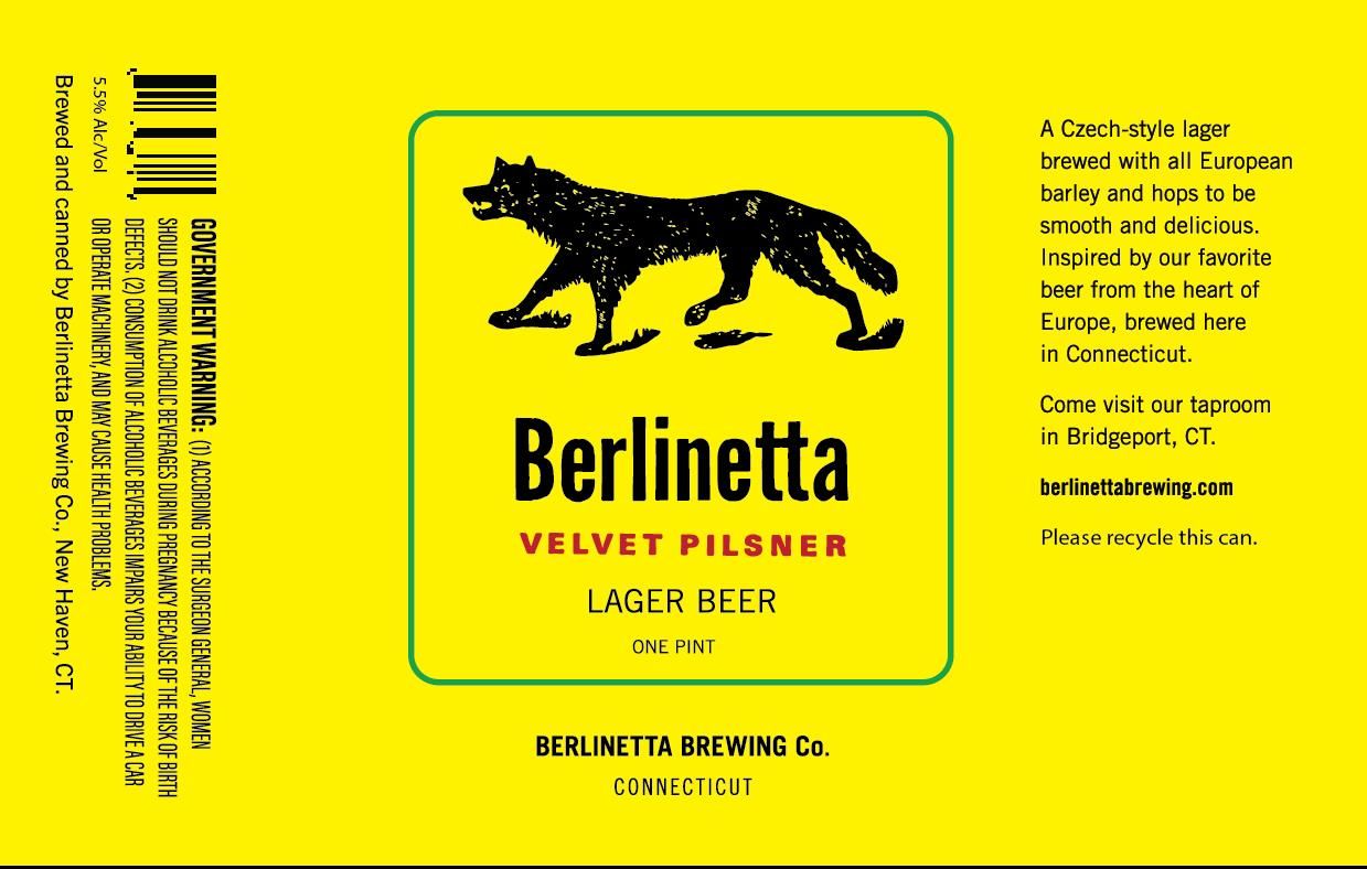 Berlinetta Brewing Co. Velvet Pilsner Lager Beer